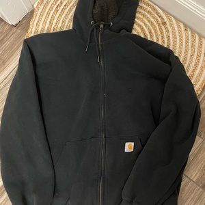 THICK & WARM Carhartt Zip Up Jacket Black